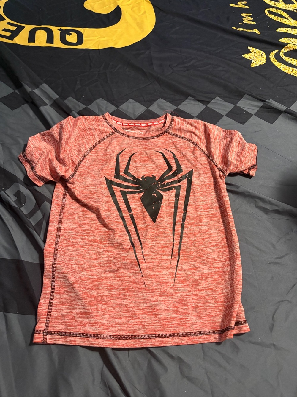 Marvel Kids Coral-Red Spider Logo Short Sleeve Tee